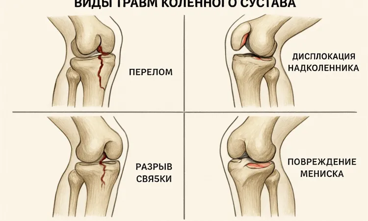 Виды травм коленного сустава