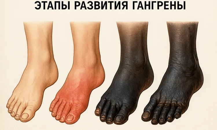этапы развития гангрены